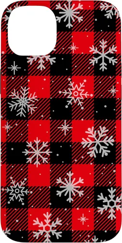 Vista 14 de iPhone 13 Copos de nieve caída nieve nieve Navidad invierno rojo cuadros caso