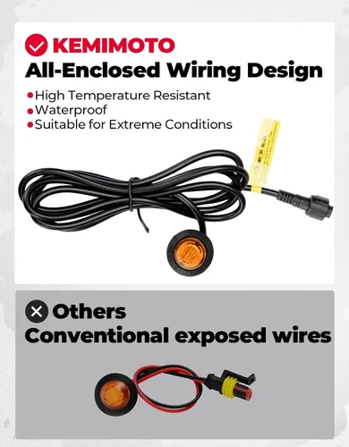 Vista 3 de KEMIMOTO Kit de señal de giro UTV con bocina, precableado, encendido y listo para usar UTV ATV intermitente con interruptor basculante, luz