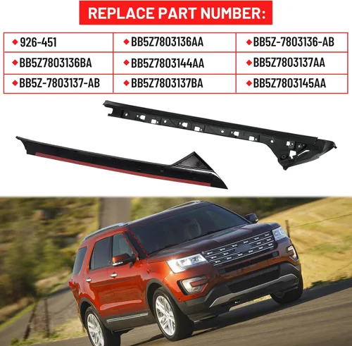 Vista 2 de Moldura de parabrisas A-Pillar, panel exterior e interior del lado del pasajero delantero derecho compatible con Ford Explorer 2011-2019
