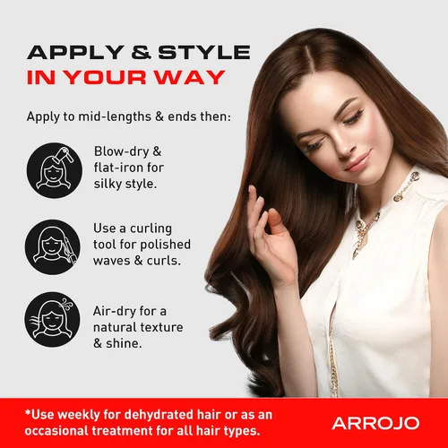 Vista 7 de ARROJO Shine Luxe - Aceite versátil para el cabello para añadir control, brillo - brillo - protector térmico de aceite para el cabello - Productos