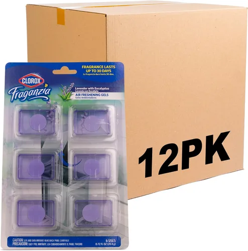 Vista 7 de Clorox Fraganzia - Geles ambientadores adhesivos en Island Escape, 6 unidades Ambientador sin enchufe, sin batería para latas de basura y más, 6