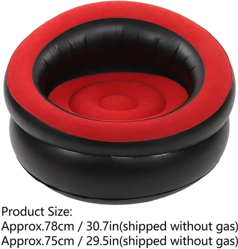 Vista 6 de Sofá inflable, sofá de aire flocado, silla inflable simple, sofá ultra suave, puf para sala de estar, dormitorio, sala de lectura, oficina, balcón