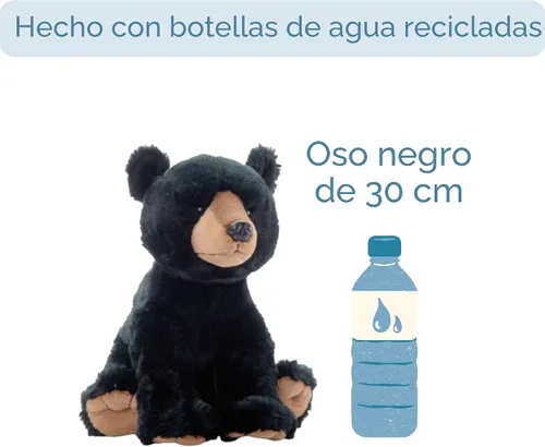 Vista 8 de The Petting Zoo Peluche de oso negro, regalos para niños, animales salvajes del zoológico Onez, juguete de peluche de oso negro de 12 pulgadas