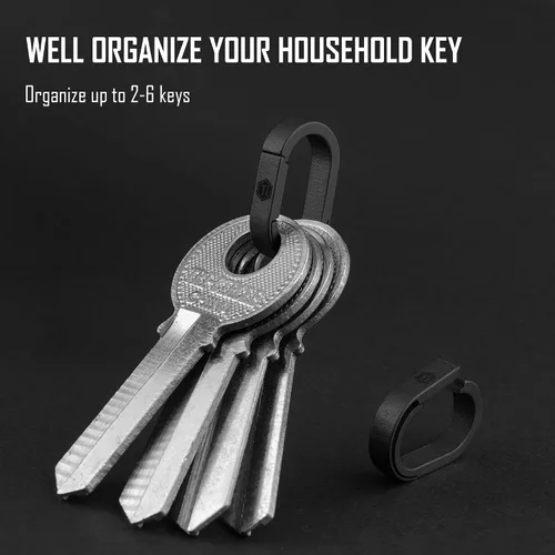 Vista 3 de KeyUnity Titanium Side-Opening Oval Key Ring – Lightweight EDC Connector for Car Keys, Tools, and Outdoor Gear