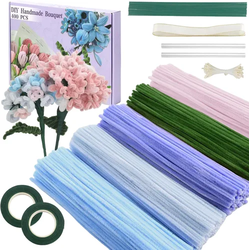 Vista 16 de 1000 piezas de limpiadores de tuberías para manualidades, kit de 18 colores surtidos