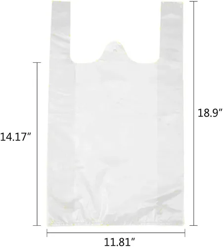 Vista 2 de Morcte Bolsas de compras de plástico transparente para camisetas, bolsas de comestibles, 800