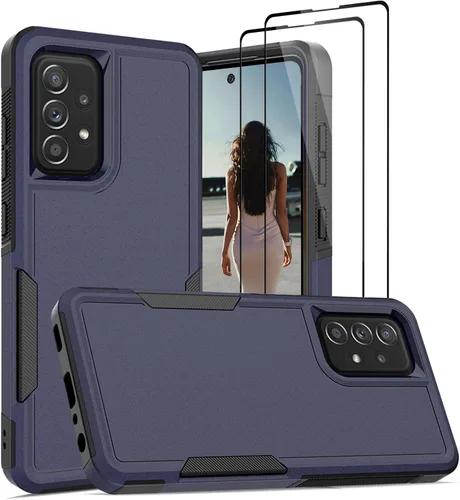 Vista 13 de Jeylly Funda para Samsung Galaxy A52 5G, Galaxy A52 Funda para teléfono con protector de pantalla híbrida de silicona antiarañazos, funda de defensa