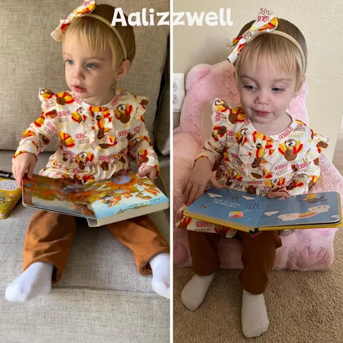 Vista 3 de Aalizzwell Traje de manga larga para bebé niña de otoño e invierno