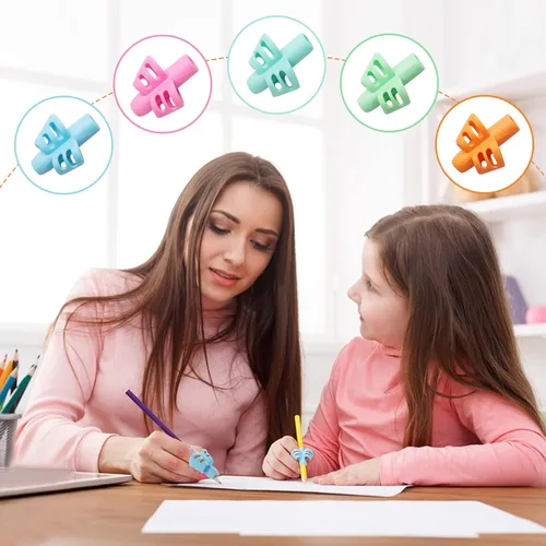 Vista 5 de KIGEAPUEL 20 piezas de empuñaduras para lápices para niños, entrenamiento ergonómico de la escritura, soporte para lápices, herramienta de escritura
