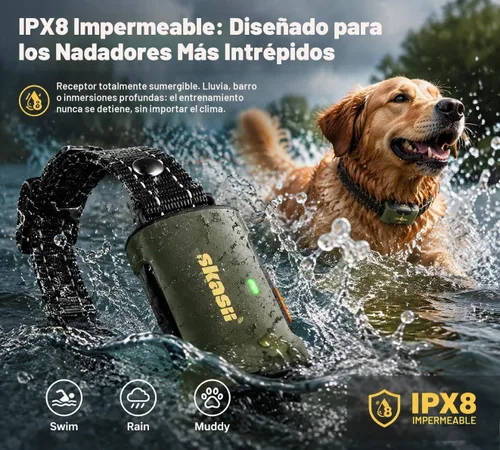 Vista 4 de Training Collar for Dogs with Remote Control, Green