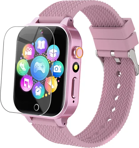 Vista 8 de Tywop Reloj inteligente para niños y niñas de 3 a 12 años con 26 juegos de rompecabezas, cámara de video HD, pantalla táctil, reproductor de música