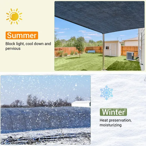 Vista 6 de Keten Tela de Sombra para Jardín 40%, Lona de Malla HDPE de 10x12 Pies con Ojales Mejorados, Sombras Solares Exteriores Resistentes a UV