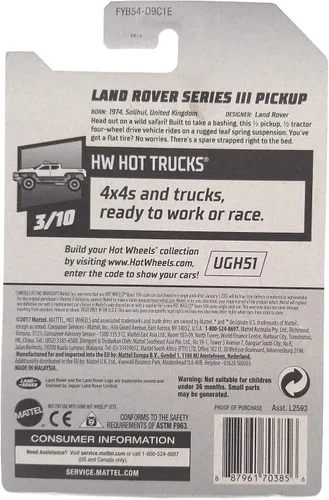 Vista 6 de Hot Wheels Land Rover Series III Pickup 111/250, rojo