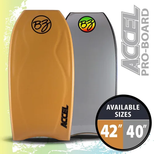 Vista 10 de BZ Bodyboards - Accel Pro Board - Crescent Tail, Slick Bulbs, borde de corte contorneado de la cubierta, alto rendimiento - Jinetes avanzados