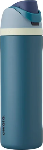 Vista 2 de Owala FreeSip - Botella de agua aislada de acero inoxidable con popote y funda de silicona para botella de agua