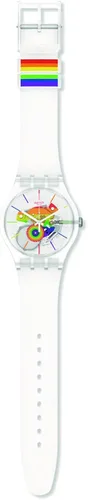 Vista 2 de Swatch Correa de silicona de cuarzo transparente 16 relojes casuales modelo SO29K103 Transparente