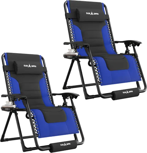 Vista 13 de UDPATIO Silla de gravedad cero de gran tamaño, reclinable acolchado completo para exteriores, asiento reclinable ajustable plegable para patio
