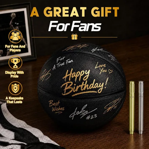 Vista 5 de Hiboom Autograph - Baloncesto firmado con bomba de aire, memorabilia, para premio, trofeo, banquete, senior, noche, hitos nocturnos, entrenador