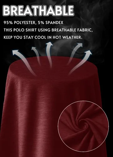 Vista 7 de TACVASEN Polo de golf para hombre, mangas de 3 botones, estilo casual, senderismo, con cuello