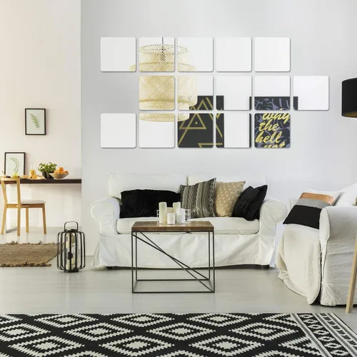 Vista 8 de Adhesivos de pared de espejo, 12 piezas extraíbles de acrílico 3D de plástico, azulejos de pared autoadhesivos para bricolaje, decoración de pared