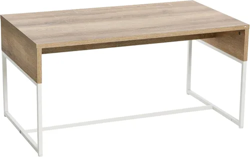 Vista 11 de Household Essentials Mesa de centro de grano Ashwood con base de hierro negro