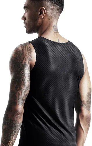 Vista 3 de Camisetas de verano transpirables de seda de hielo para hombre, camisetas sin mangas para cultiva el movimiento de fitness en V, camisetas rojas