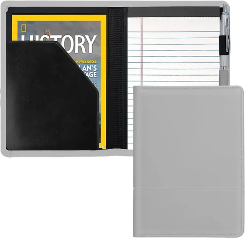 Vista 14 de Carpeta/Portafolio con Bloc, Mini Carpeta Portafolio con Bloc 5 x 8 Bloc de Escritura Tamaño Legal, Organizador de Documentos A5 para Hombres