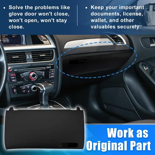 Vista 3 de uxcell Tapa de la tapa de la guantera para Audi A4 S4 2001-2008 No.8E1857124A negro