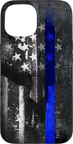 Vista 6 de Trump Police USA Flag Skull Thin Blue Line Support Case for iPhone 17