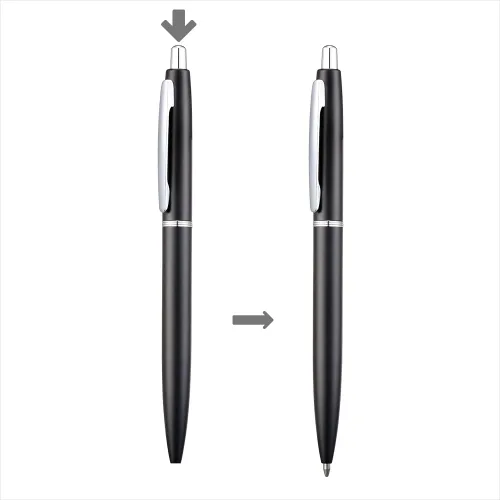 Vista 6 de ChaoQ 6 bolígrafos retráctiles de metal, para regalo, negocios, oficina, tinta negra de punta media de 1.0mm, 12 repuestos extra reemplazables