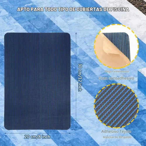Vista 2 de Treela Kit de parche de cubierta de seguridad para piscina, 6 piezas, kit