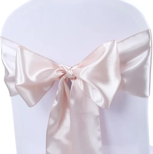 Vista 18 de Babenest Bandas de satén para silla, 50 lazos mejorados para silla, lazos para bodas, banquetes, fiestas, Pascua, Navidad, baby shower, decoración
