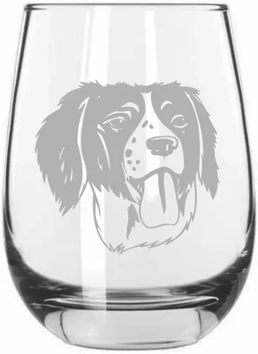 Vista 532 de Shar Pei (chino) - Vaso de vino sin tallo grabado para perro, 15.25 onzas