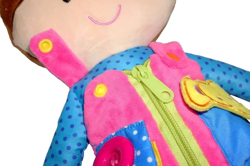 Vista 8 de June Garden Dressy Friends Belle de 15.5 pulgadas, muñeca de peluche educativa para niños y niños pequeños de 2 años en adelante, juguete suave