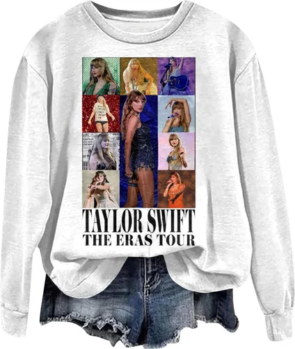 Vista 4 de Ropa para mujer con cuello redondo y manga larga, sudadera con estampado de 1989