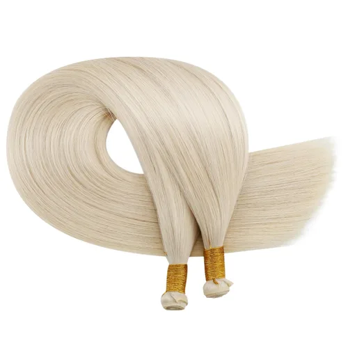 Vista 22 de Moresoo Extensiones de cabello humano real para coser, color negro natural