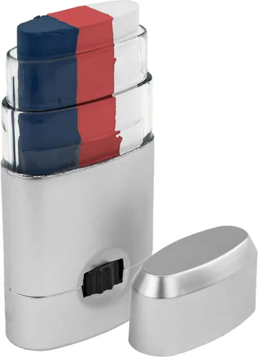 Vista 2 de Pintura facial patriótica en barra – Rojo, blanco y azul, 3 colores seguro para la piel, maquillaje para deportes, 4 de julio y días festivos
