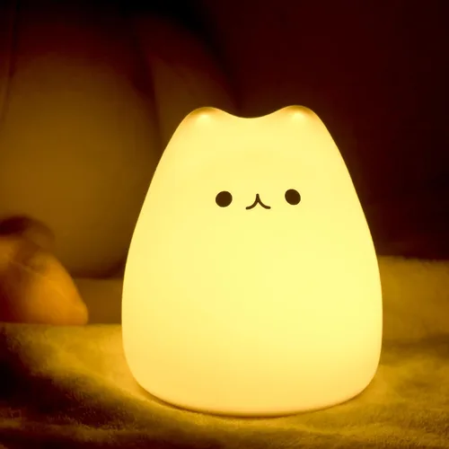 Vista 8 de Linda luz nocturna para niños, lámpara de sueño de mango, luz cálida, decoración de dormitorio, luz nocturna de silicona, luces nocturnas de bebé