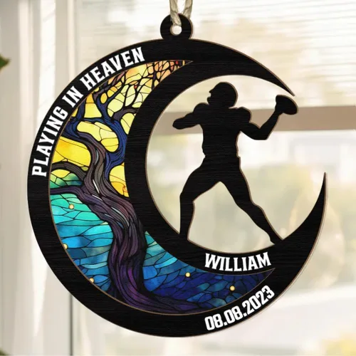 Vista 12 de Pesca en el cielo, adorno de pesca personalizado, decoración de Navidad para amantes de la pesca, nombre y fecha personalizados, regalo