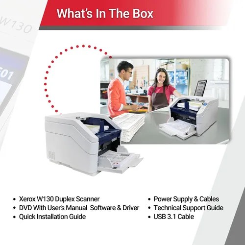 Vista 6 de Xerox W130 Dúplex Document Scanner for PC, Alimentador automático de documentos (ADF) de 500 páginas
