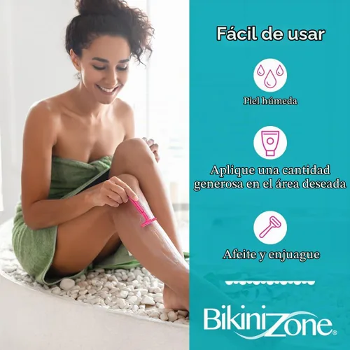 Vista 7 de Bikini Zone Set combinado de gel de afeitado relajante, tamaño completo de 5 onzas y 3 minis de viaje de 1 onza