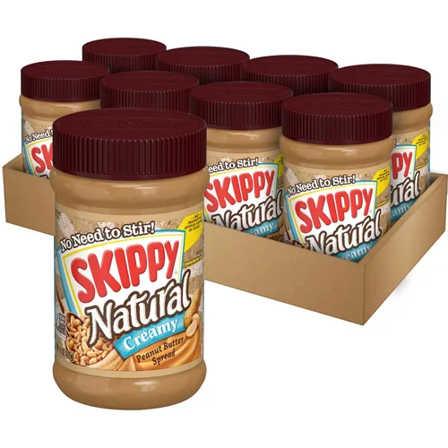 Vista 10 de SKIPPY Mantequilla de maní natural cremosa en paquetes individuales de extrusión, 1.15 oz (8 sobres)