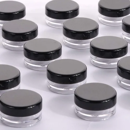 Vista 5 de 100 unidades de 10 g de envases de muestra pequeños con tapas. Frasco de plástico. Frascos cosméticos vacíos. Frascos de maquillaje. Envases