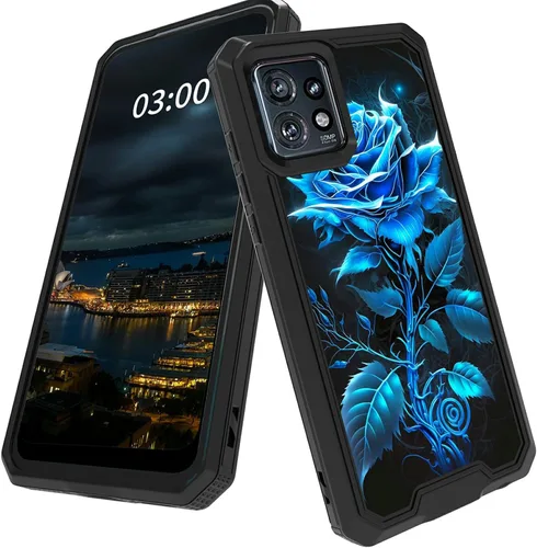 Vista 32 de Funda para Motorola Edge Plus para Moto Edge Plus 2023 con diseño de patrón de mariposa artística a prueba de caídas de policarbonato duro de doble