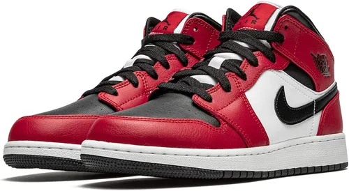 Vista 3 de Jordan Nike Air 1 Mid Juventud Chicago Negro Toe - Tamaño 3.5Y