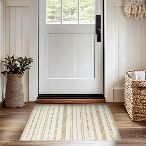 Vista 51 de jinchan - Tapete de pasillo marroquí de 2 x 6 pies con líneas, bohemio, lavable, para cocina, suave, geométrico, de lana sintética, antideslizante