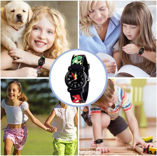 Vista 7 de Kids Gift Reloj impermeable de dibujos animados 3D para niñas, regalos para niñas de 3 a 8 años