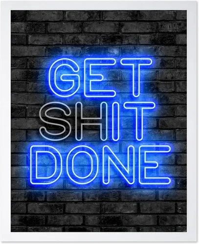 Vista 26 de Poster Master Life Is Short - Póster con texto en inglés "Buy the Shoes", impresión motivacional, arte neón, arte moderno, regalo para hombres