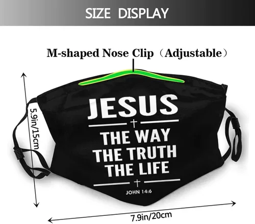 Vista 2 de Máscara facial de Jesús a la moda, reutilizable, pasamontañas para hombres y mujeres
