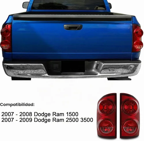 Vista 5 de Luz Trasera Compatible con 2007 2008 Dodge Ram 1500/07 08 09 Ram 2500 3500 Lámpara de Freno Trasero